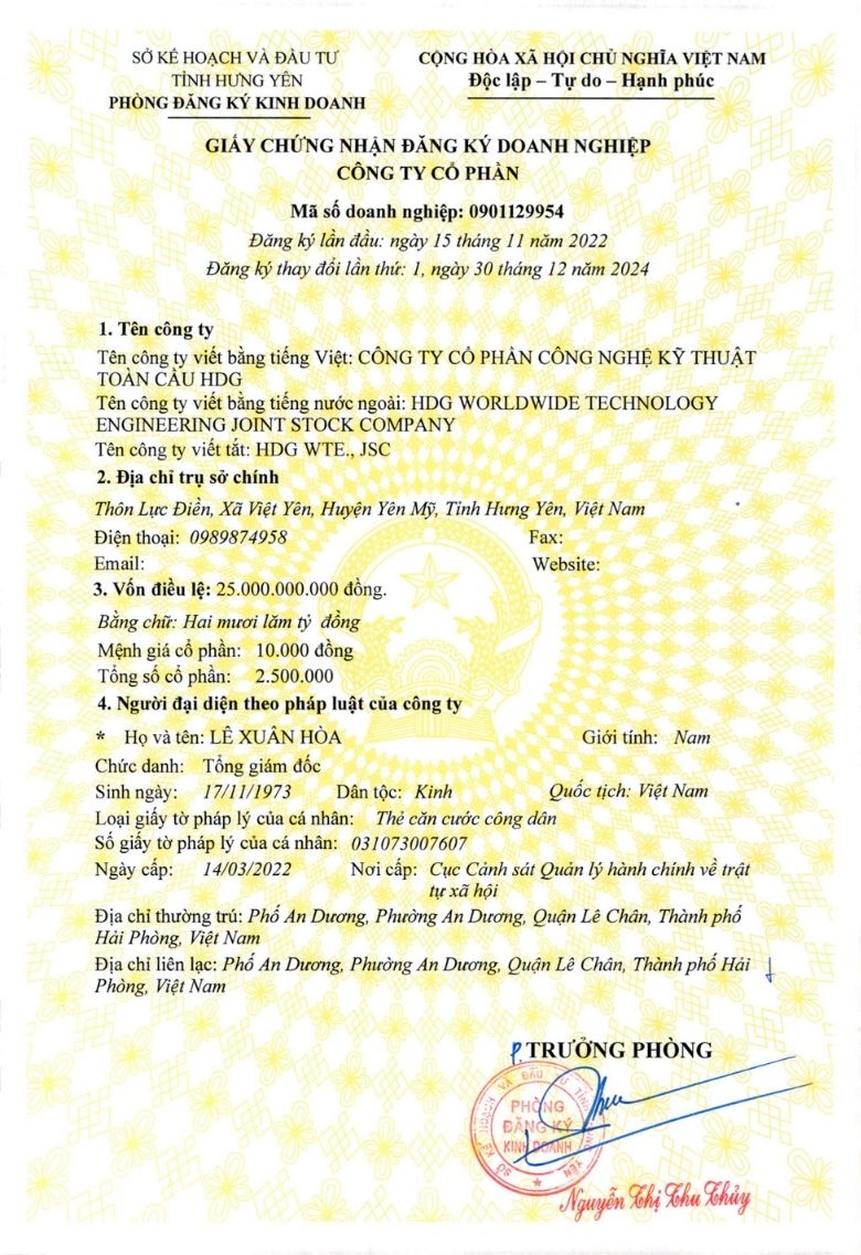 Giấy chứng nhận đăng ký doanh nghiệp